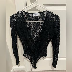 Black Bardot Bodysuit by Ari by Naked Wardrobe Size Small